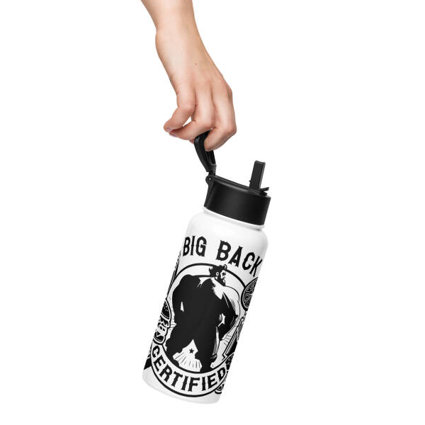 Big Back Certified Stainless Steel Water Bottle with Straw Lid - Image 2