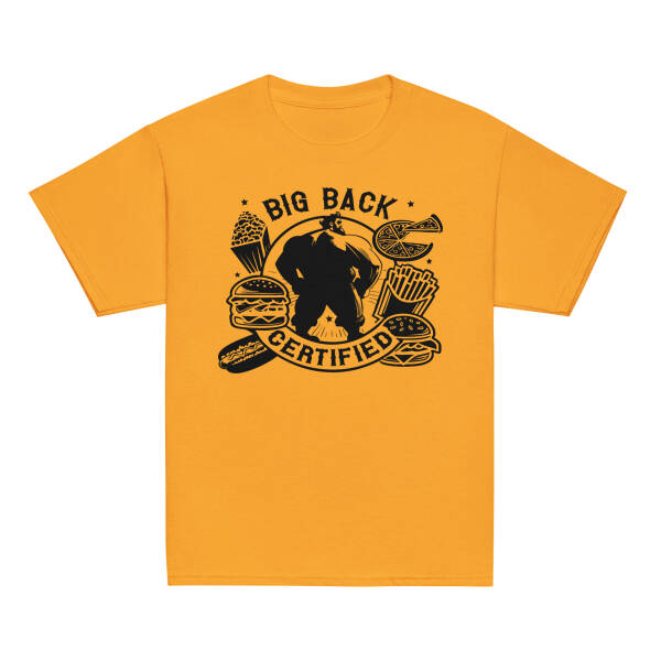 Big Back Certified apparel featuring bold, snack-inspired designs for food lovers and bold eaters, offering premium comfort and style while supporting school lunch programs